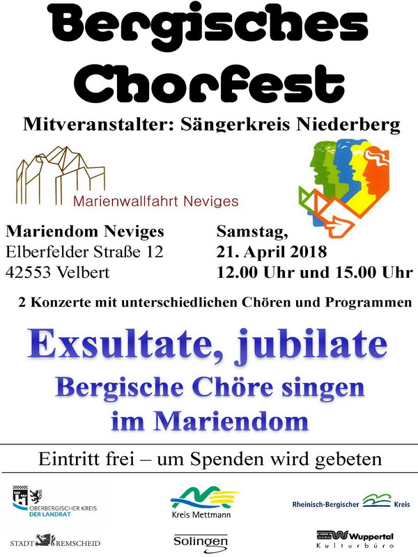 21.04.2018 Bergisches Chorfest Plakat