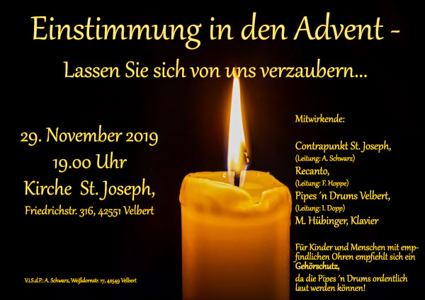 29.11.2019 Einstimmung in den Advent Plakat