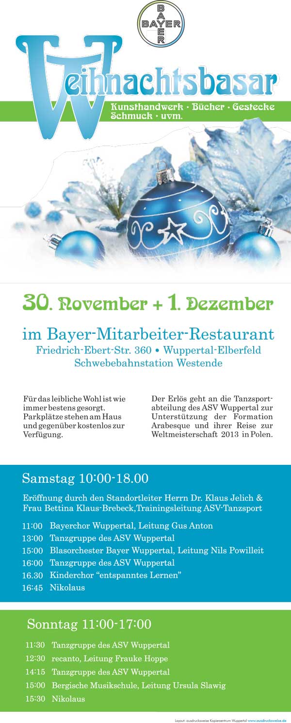 Flyer Weihnachtsbasar Bayer 2013